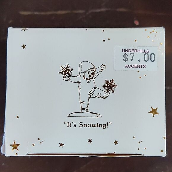 Snowbabies Miniatures Pewter Figurine "It's Snowing!" - Picture 2 of 3